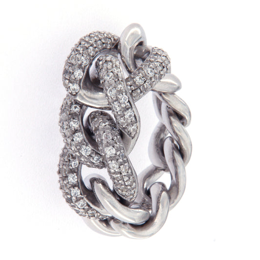 GRUMETTA RING WITH THREE PAVE' LINKS