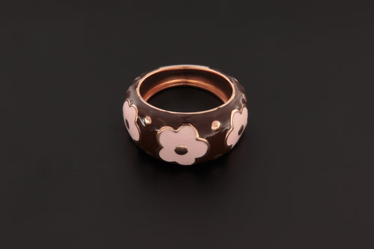 BROWN-ANTIQUE PINK RING