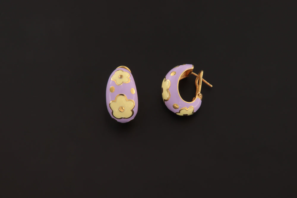 LAVENDER-YELLOW EARRING